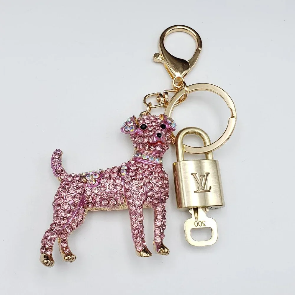 Authentic LV Louis Vuitton Gold Lock & Key 🔑 Unbranded Dog Keychain Charm